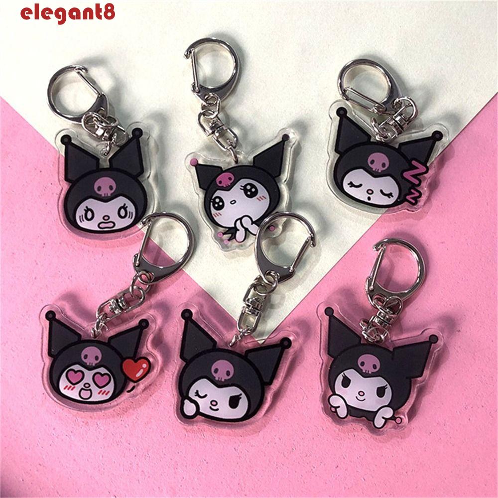 Móc Khóa Hai Mặt Bằng Acrylic Trong Suốt Họa Tiết Kuromi Thanh Lịch