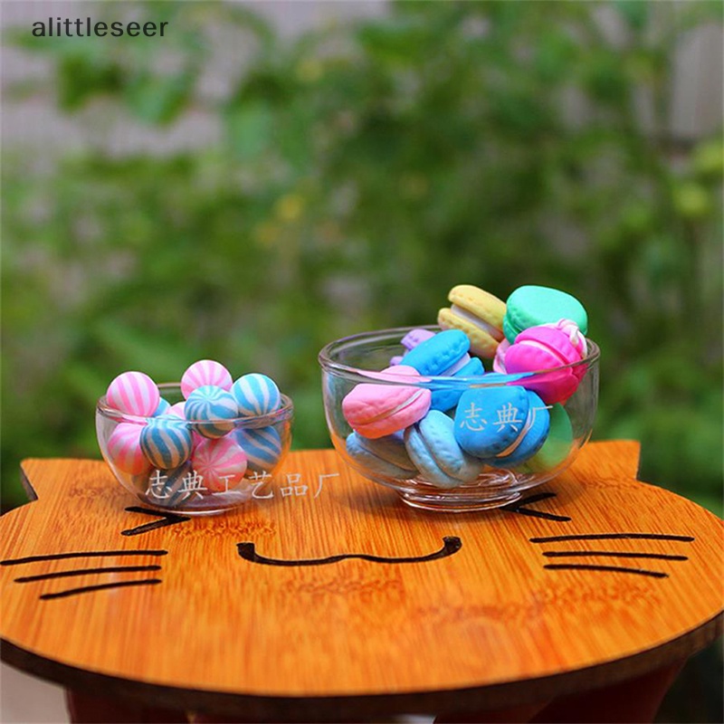 Tô Thủy Tinh Nhỏ Xinh Đựng Salad Trái Cây Trang Trí Nhà Búp Bê Tỉ Lệ 1: 12