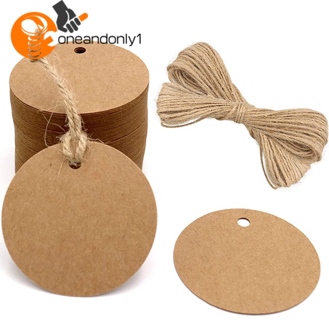 Set 100 Thẻ Giấy Tròn 6cm 20m Dùng Để Trang Trí Tiệc Cưới / Sinh Nhật / Giáng Sinh Diy