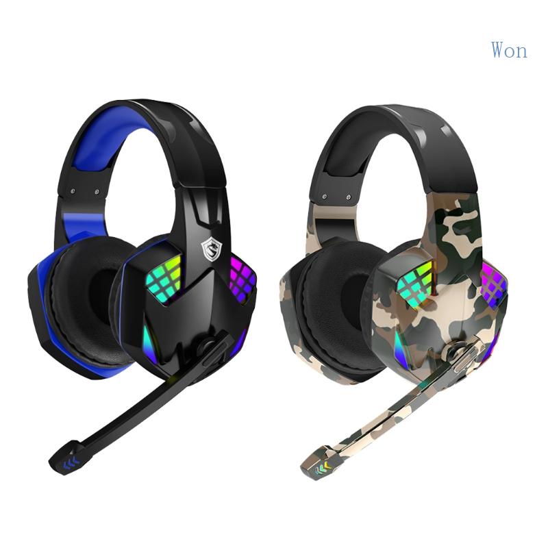 Tai Nghe Chụp Tai Có Dây Kèm Đèn RGB Chuyên Dụng Chơi Game Cho Điện Thoại / Máy Tính Bảng /