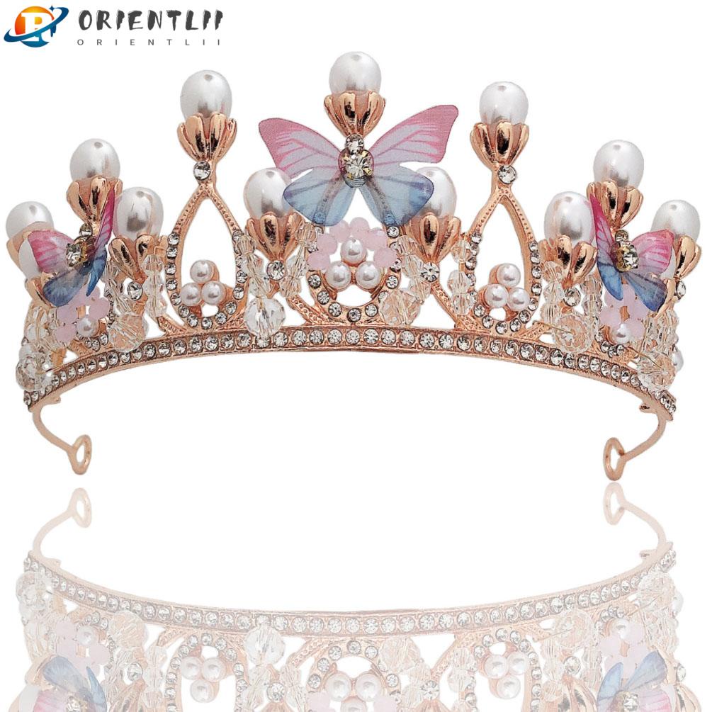 Vương Miện Công Chúa Đính Bướm Handmade Xinh Xắn