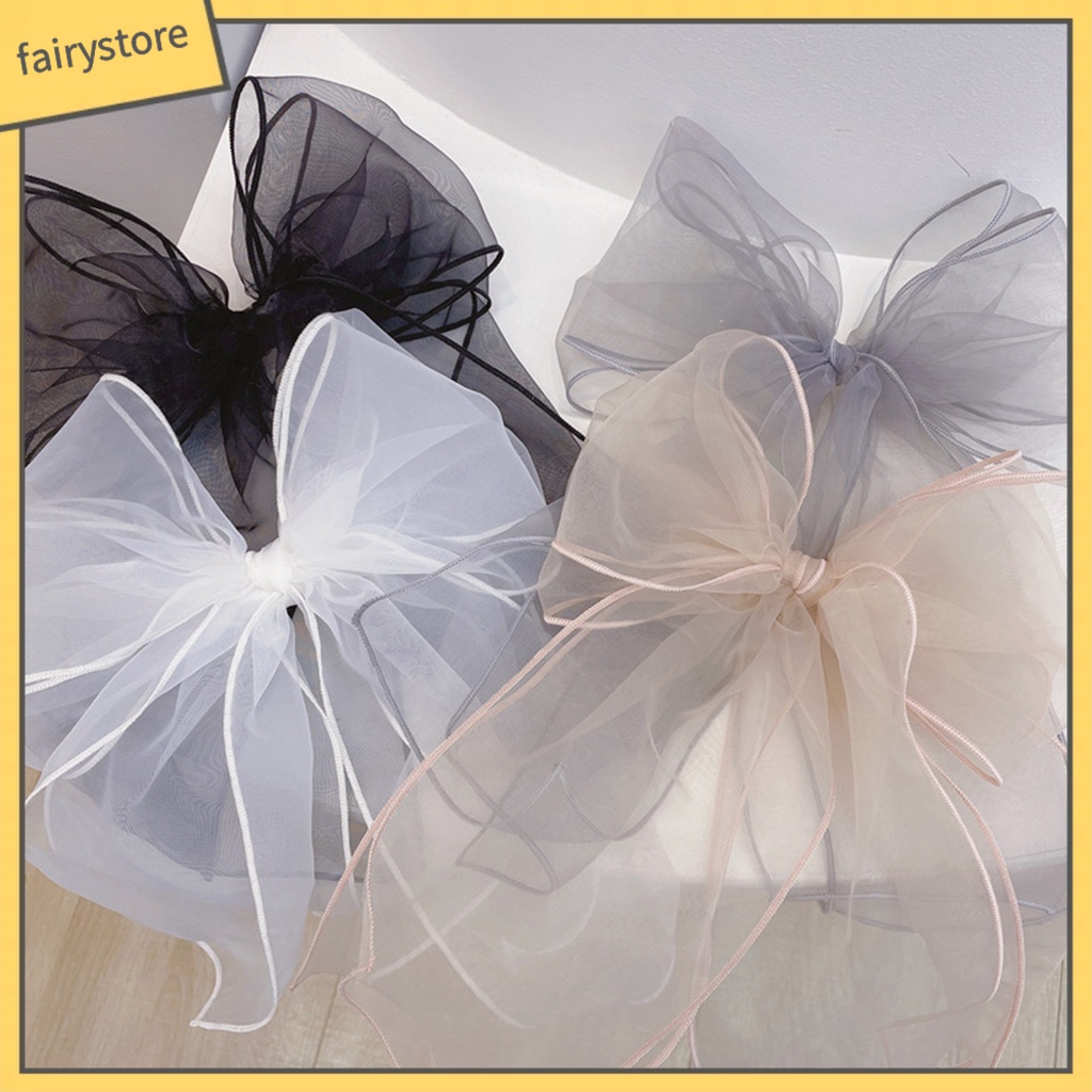 Kẹp Tóc Hình Nơ Lưới Đôi Chống Trượt Xinh Xắn Cho Bé Gái