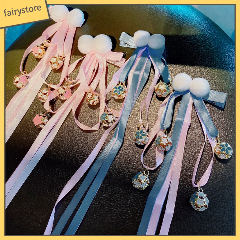 1 Cặp Kẹp Tóc Tua Rua Phong Cách Trung Hoa Cổ Điển Mừng Năm Mới Cho Bé Gái