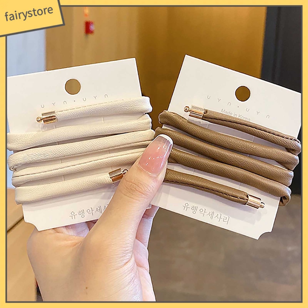 Dây Buộc Tóc Đuôi Ngựa Giả Da Dài Linh Hoạt Có Thể Gập Lại