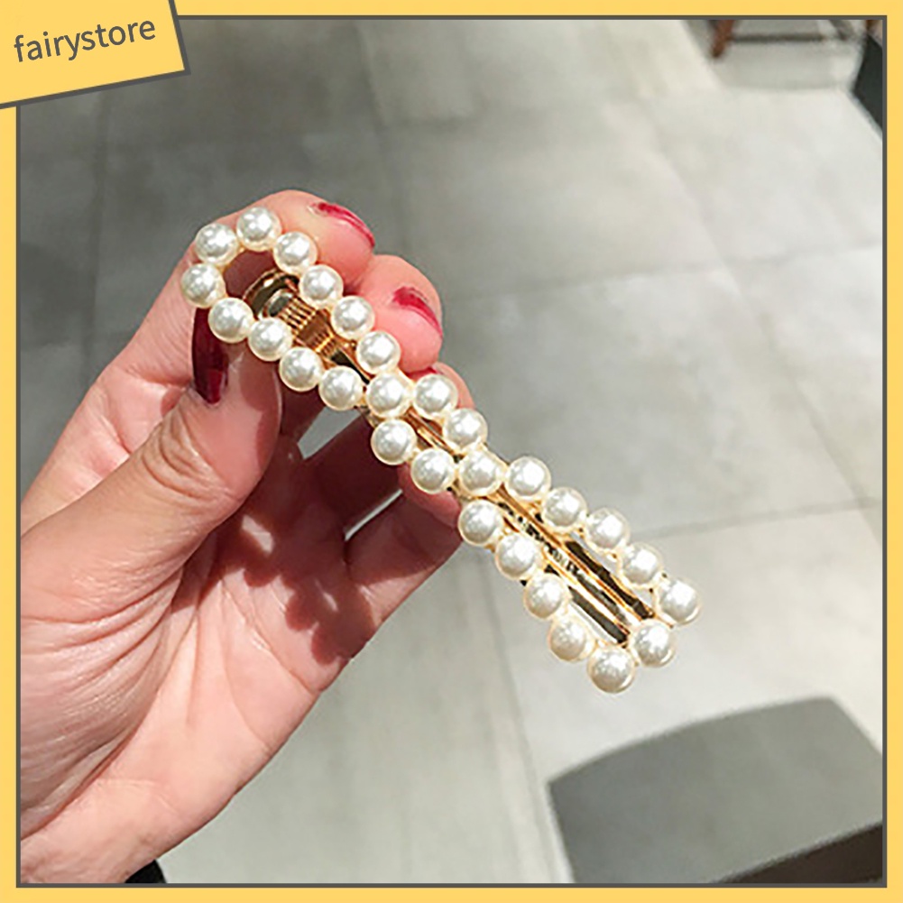 Kẹp Tóc Đính Ngọc Trai Giả Toàn Diện Thanh Lịch Cho Nữ