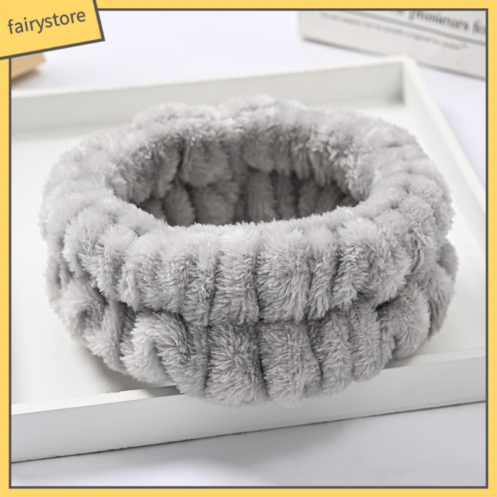 Bộ 3 Băng Đô Trang Điểm Lông Cừu San Hô Màu Sắc Tươi Sáng Độ Co Giãn Cao