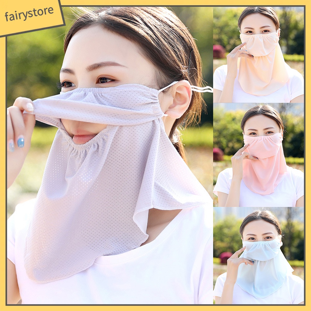 Khẩu Trang Che Mặt Chống Tia UV Thoáng Khí Dành Cho Nữ