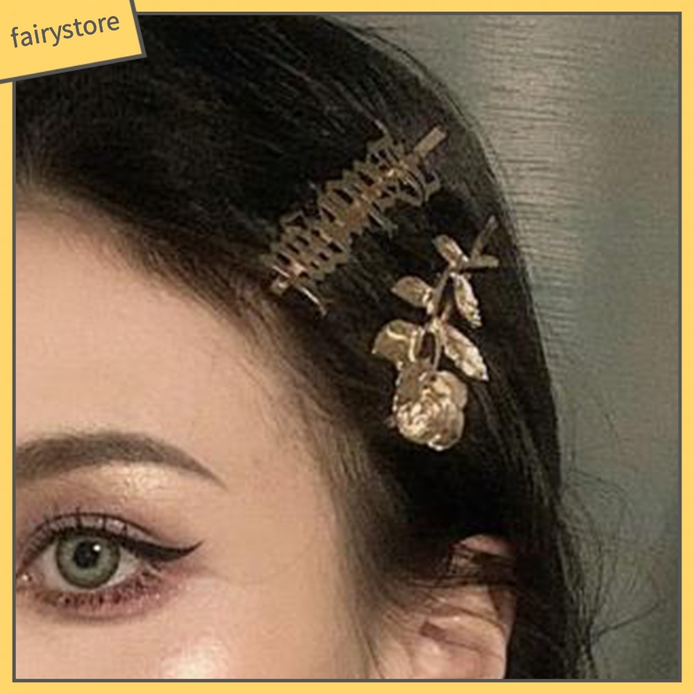 Set 2 KẹP TóC HìNh Hoa HồNg ThờI Trang Cho Nữ