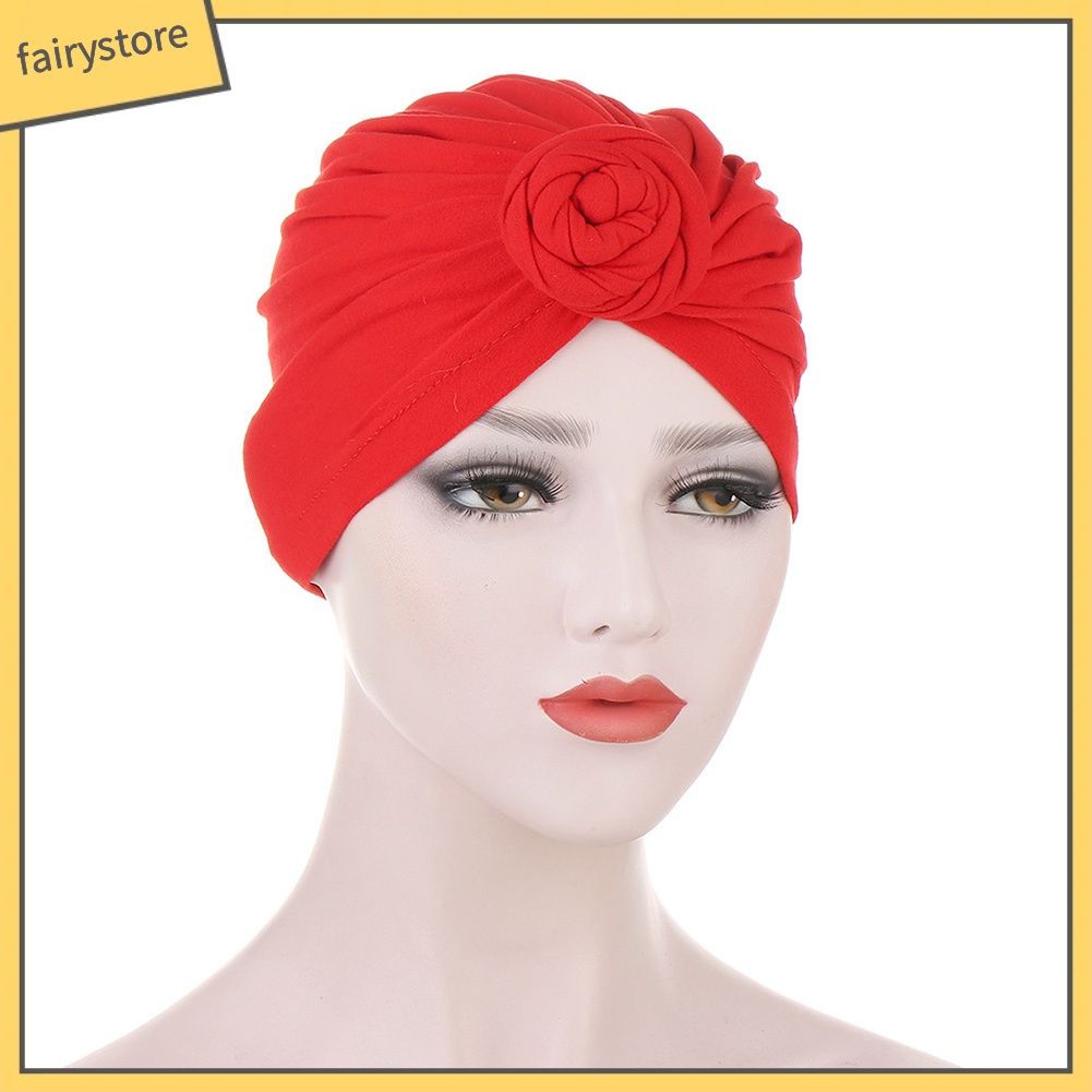 Mũ Trùm Đầu Cotton Màu Trơn Thắt Nút Thời Trang Cho Nữ