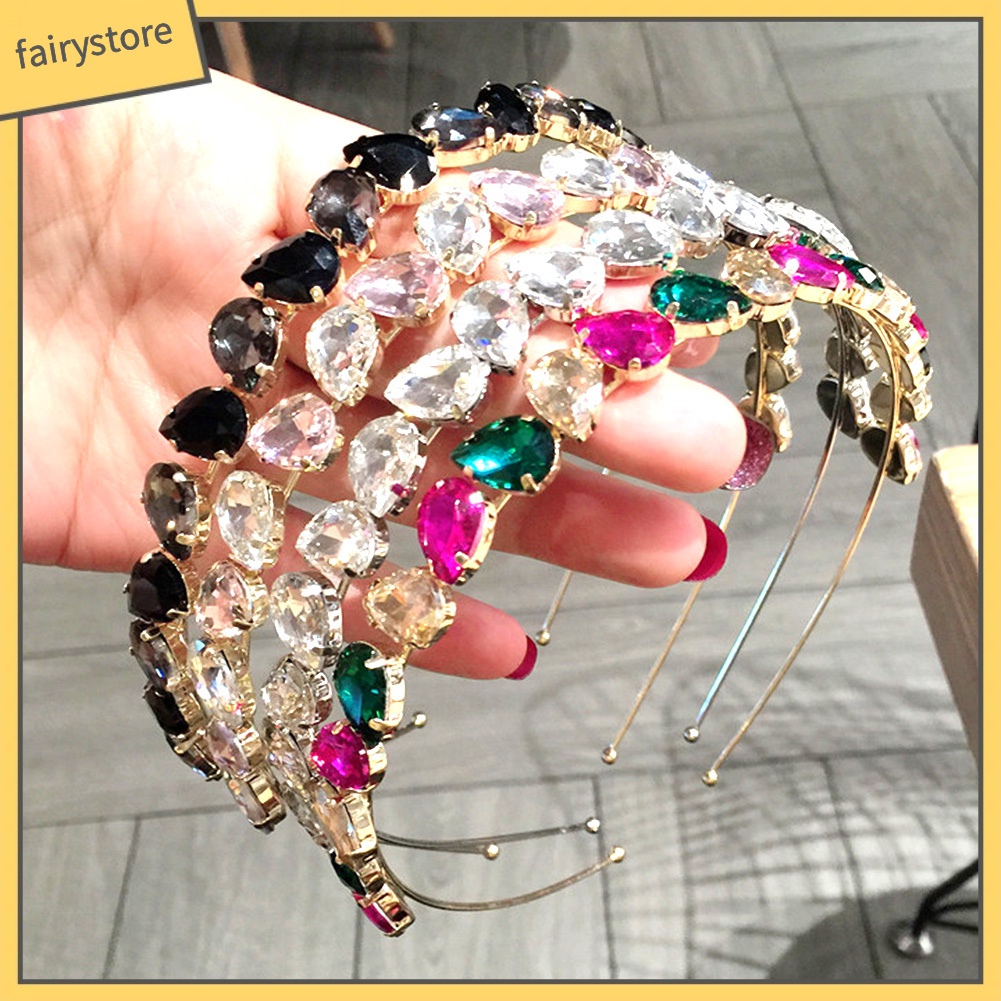 Băng Đô Cài Tóc Đính Đá Nhiều Màu Sắc Thời Trang Cho Nữ