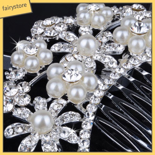 Cài Tóc Hoa Đính Ngọc Trai Và Đá Nhân Tạo Thời Trang