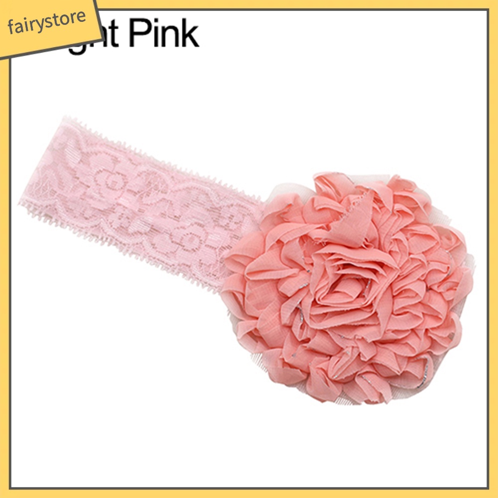 Băng Đô Vải Gạc Ren Hoa Co Giãn Ngọt Ngào Cho Bé Gái