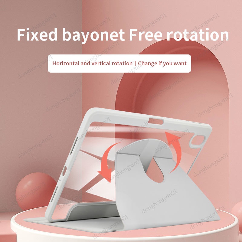 Ốp Máy Tính Bảng Da PU Màu Trơn Có Đế Xoay 360 Độ Cho OPPO Pad 2 11 Pad Air 10.3 Realme Pad Mini 8.7