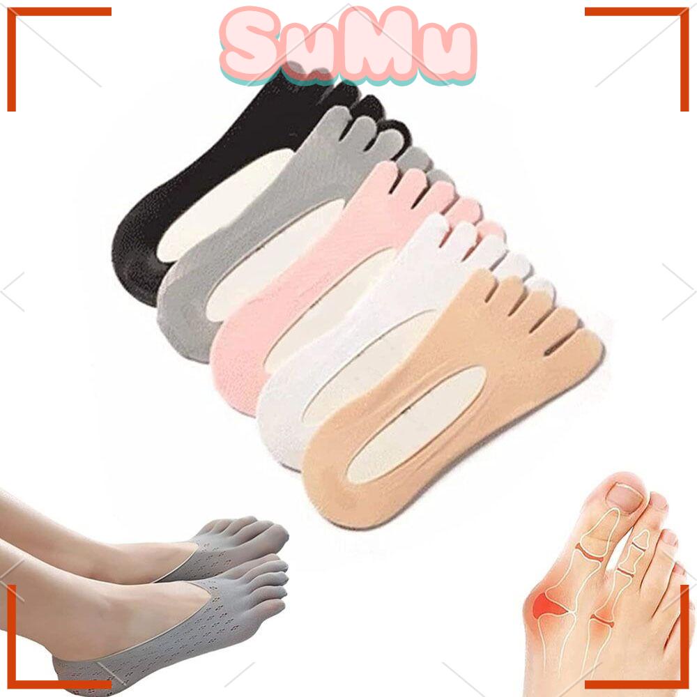Set 2 Đôi Tất Cotton Xỏ Ngón Chống Trượt Bảo Vệ Sức Khỏe