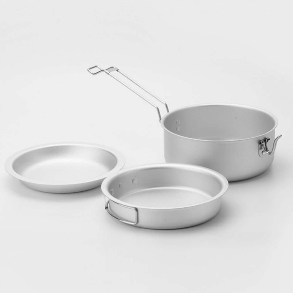 Set 3 Dụng Cụ Nấu Ăn Bằng Nhôm Siêu Nhẹ Tiện Dụng Khi Đi Cắm Trại