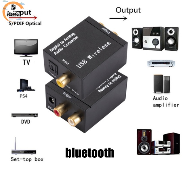 Bộ Chuyển Đổi Âm Thanh Kỹ Thuật Số Sang Analog Bluetooth 5.0 Sợi Quang Toslink Coaxial To Rca R / l