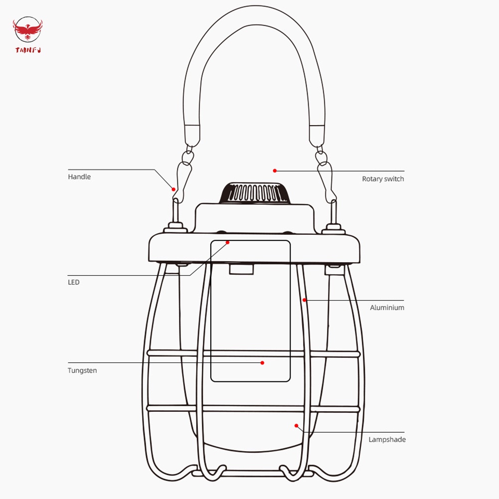 Đèn Lồng Cắm Trại Di Động Với Giá Đỡ Tháo Rời Được