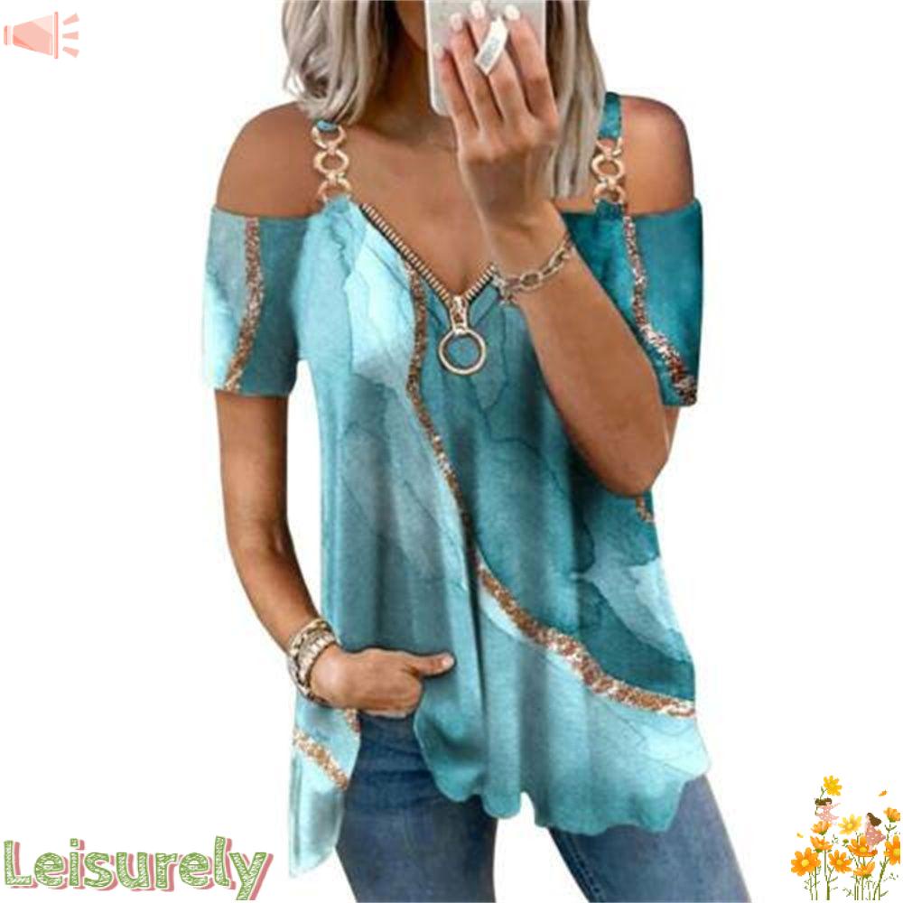 Áo Thun Cổ Chữ V Phối Ren Quyến Rũ Thời Trang Mùa Hè