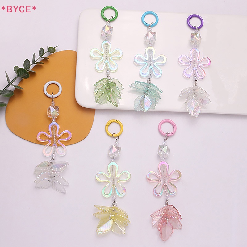 Móc Chìa Khóa Xe Hơi Bằng Acrylic Họa Tiết Hoa Năm Cánh Sáng Tạo Màu Sắc Thời Trang Mới