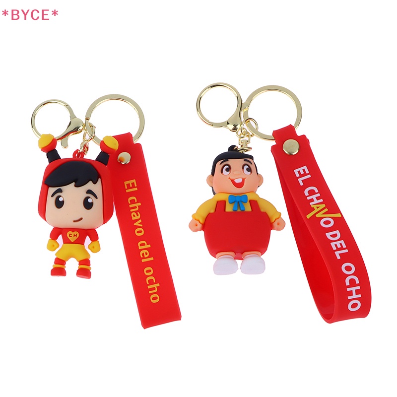 Móc Chìa Khóa Pvc Hình Cậu Bé Hoạt Hình Màu Xanh Lá / Đỏ Mới