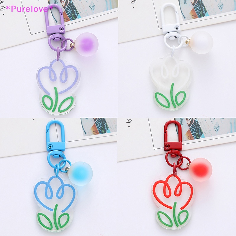 Móc Chìa Khóa Hình Hoa Tulip Bằng Acrylic Nhiều Màu Sáng Tạo Mới