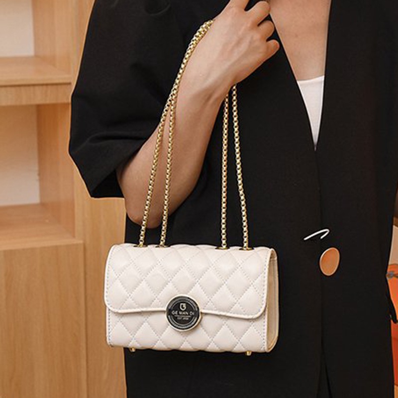 Túi Đeo Chéo Hình Vuông Cỡ Nhỏ Phối Dây Đeo Sợi Xích Thời Trang Cho Nữ