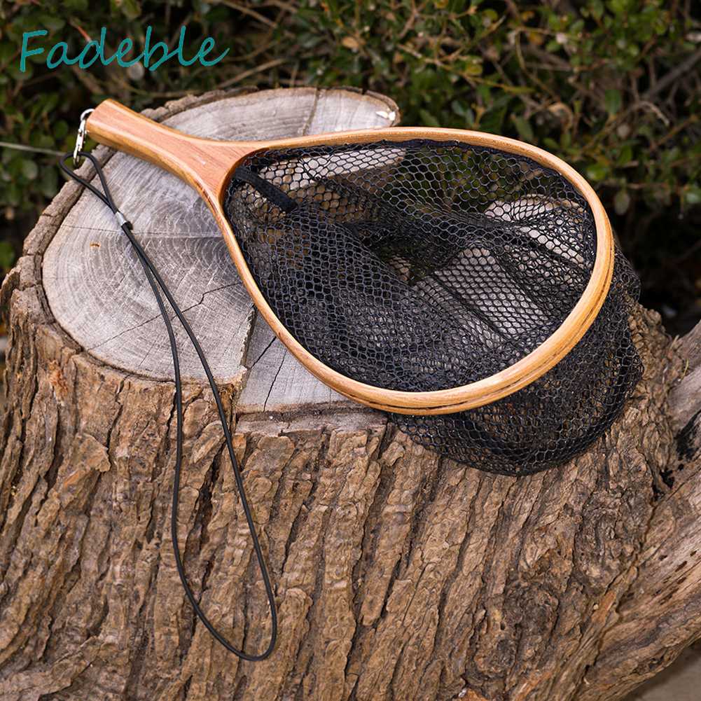 Lưới Đánh Bắt Cá Cán Gỗ Có Thể Gấp Gọn Tiện Dụng