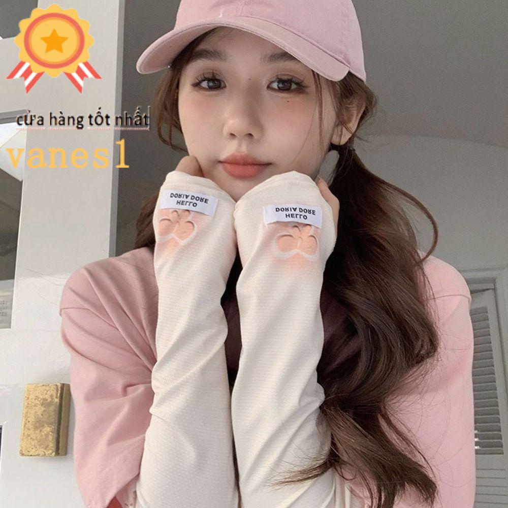 Găng Tay Dài Chống Tia UV In Hoa VANES1 Thời Trang Mùa Hè Cho Nữ