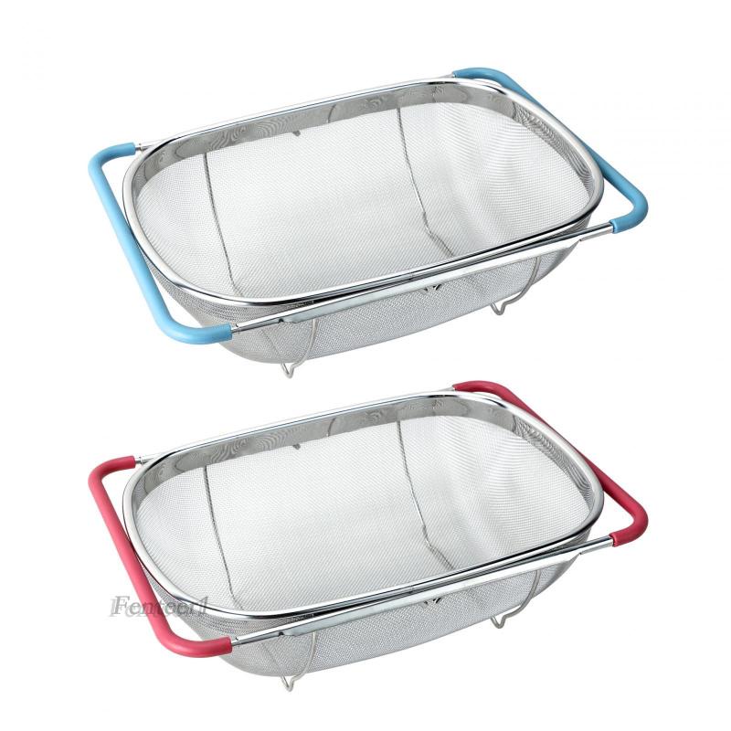 [Fenteer1] Rổ Rửa Trái Cây Ráo Nước Có Thể Mở Rộng