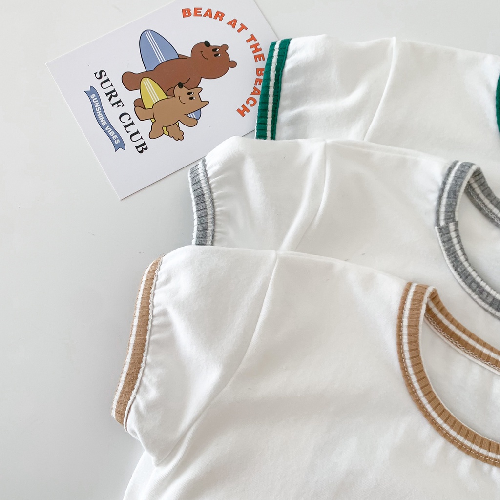 Bộ Áo Liền Quần Tay Ngắn In Hình Mặt Cười 48h Dành Cho Bé Trai Gái 0-2 Tuổi