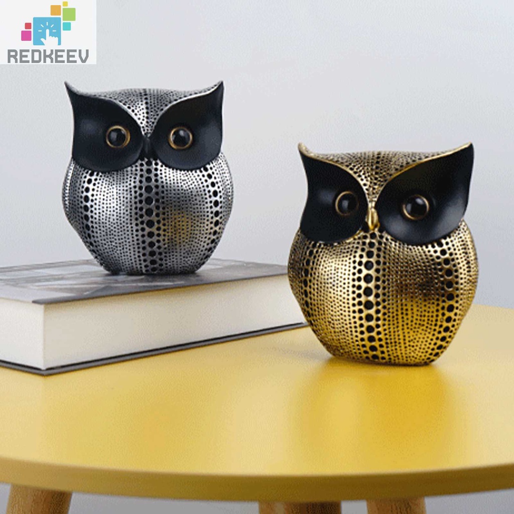 Mô Hình Chim Cú Bằng Nhựa Resin Để Bàn Trang Trí Nội Thất