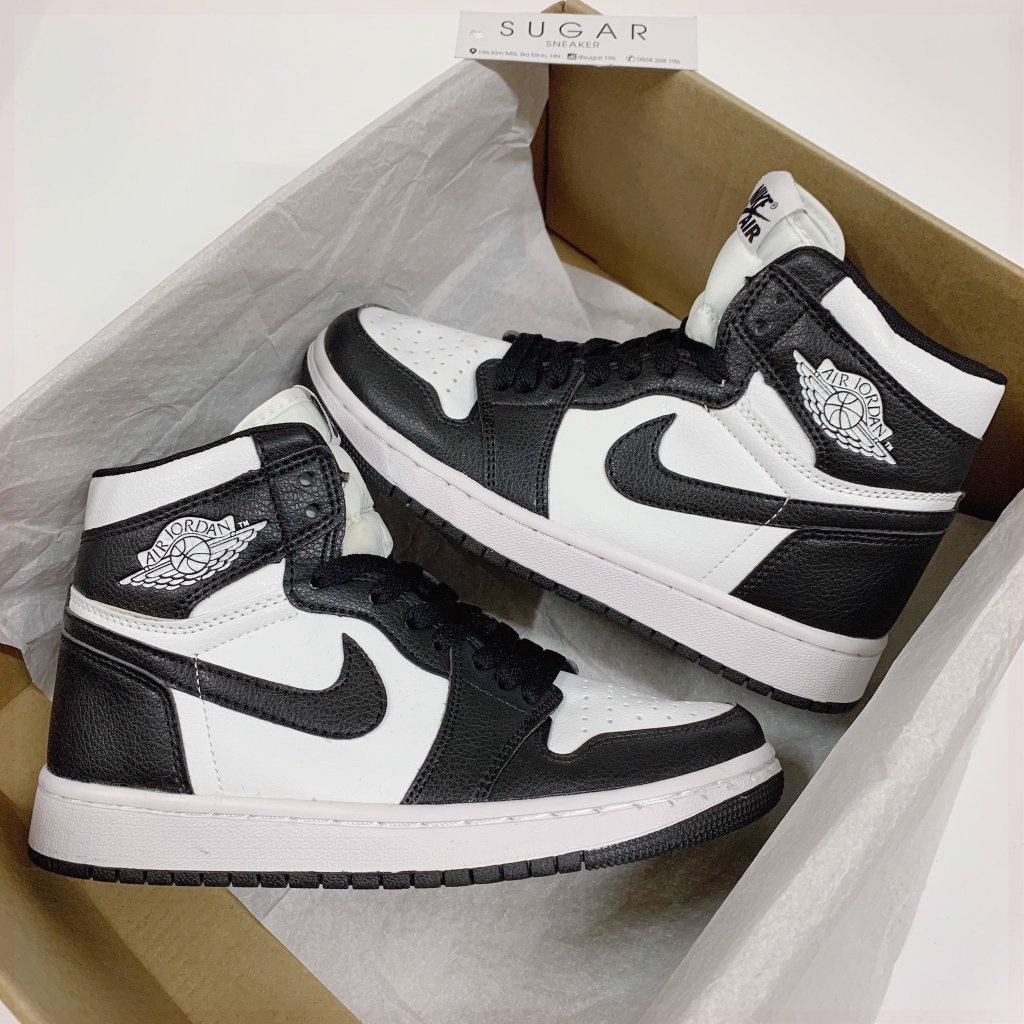 Giày Jordan Cổ Cao, Giày Thể Thao Nam Nữ Sneaker Jordan JD 1 Panda Thời Trang Hàng Đẹp Full Box Bill D285