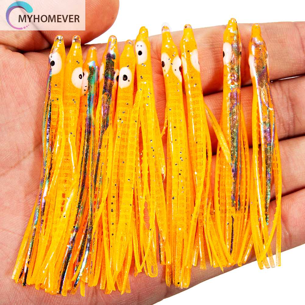 10 Mồi Mực Giả Mềm Phát Sáng Dùng Để Câu Cá