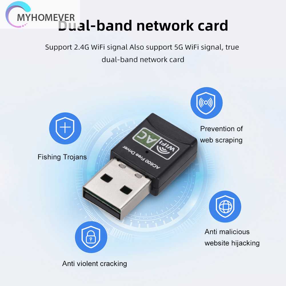 Thẻ Mạng Không Dây 600M 2.4G / 5.8G Tần Số Kép Cho PC / Laptop