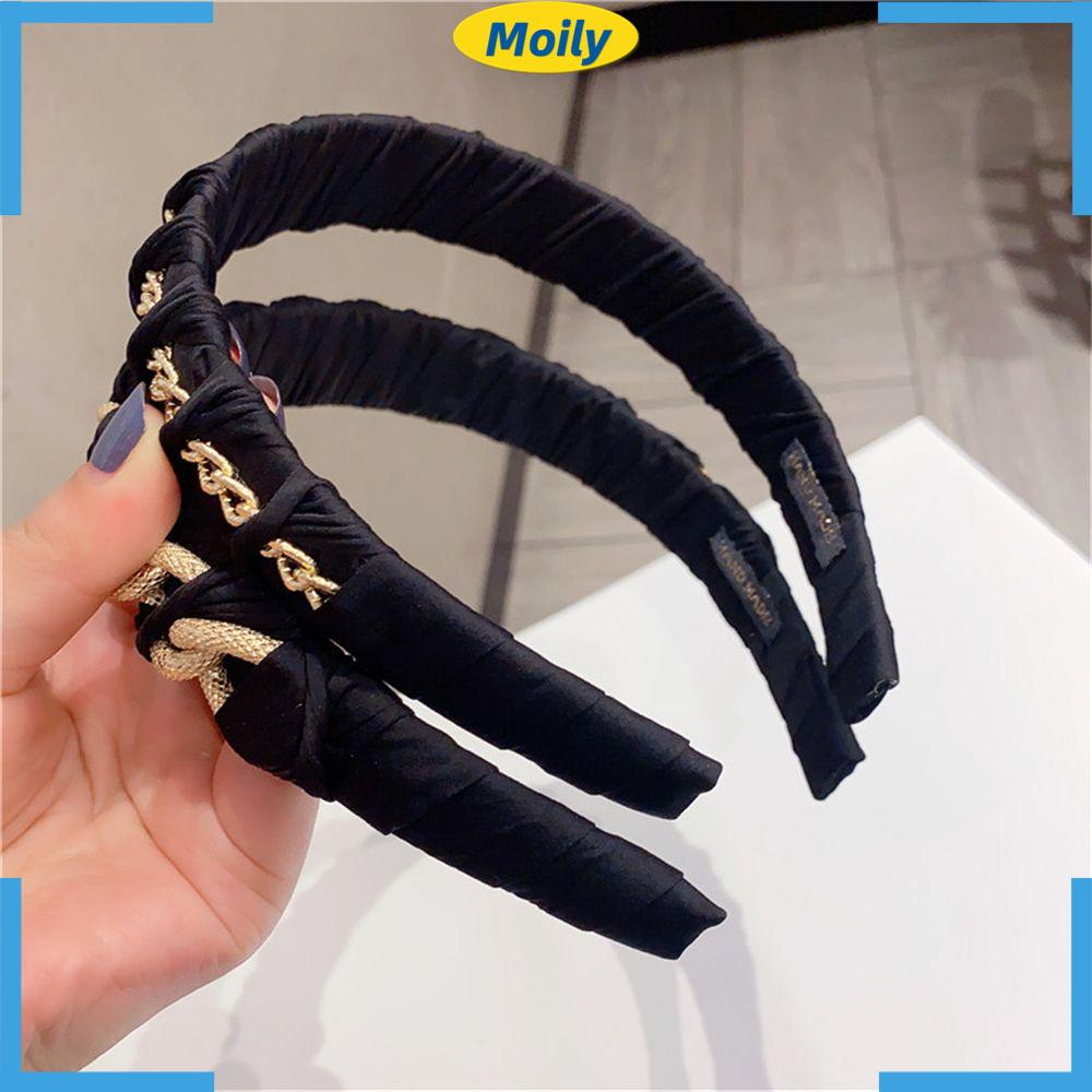 MOILYVN Kẹp Tóc Kim Loại Màu Đen Handmade Thời Trang Cho Nữ