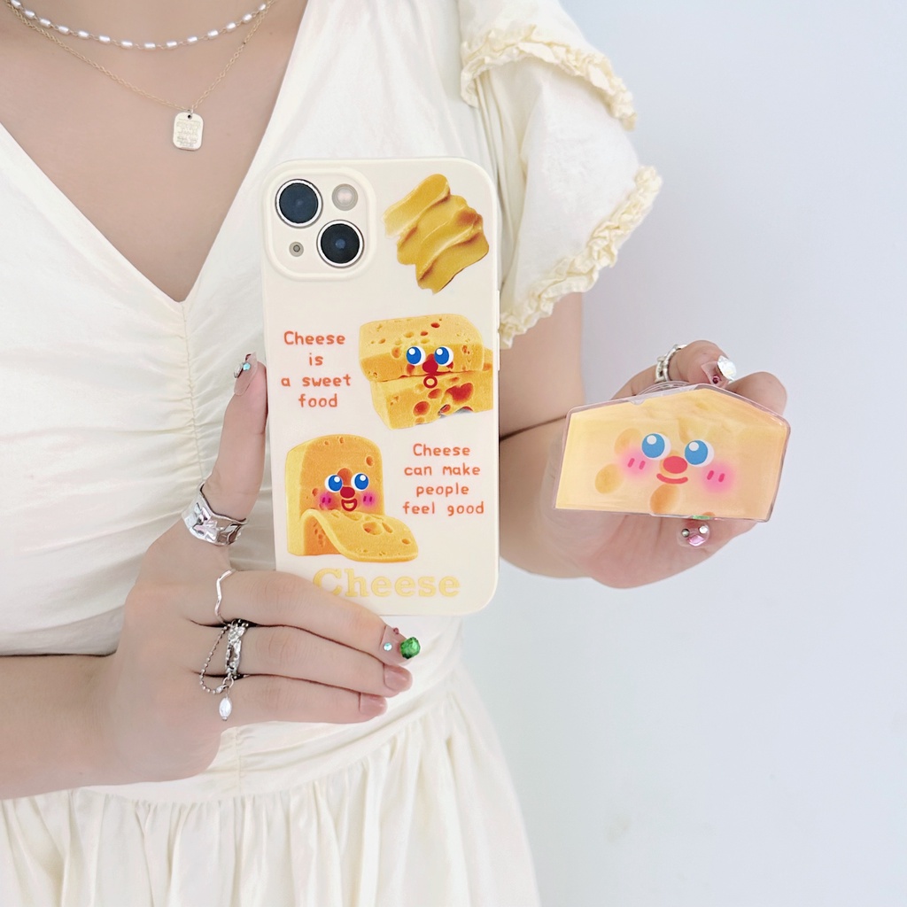 Ốp Điện Thoại TPU Dẻo Họa Tiết Hoạt Hình Phô Mai Dễ Thương Cho iPhone 13 12 11 Pro Max 14 Plus
