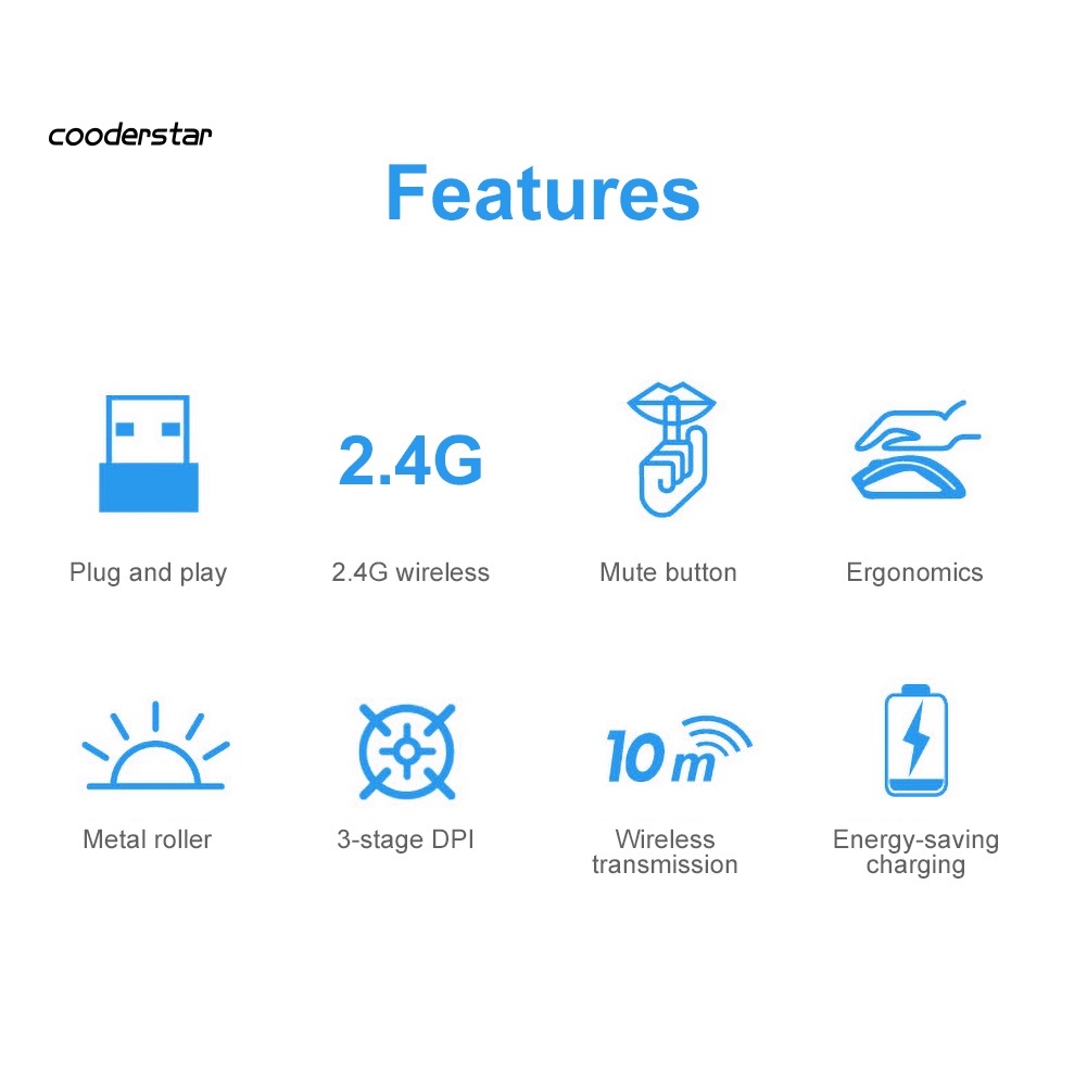 Chuột Gaming Không Dây COOD M106 2.4G, Có Thể SạC LạI Cho Laptop / Pc