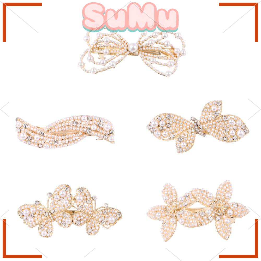 Kẹp Tóc Nơ Nhiều Lớp Họa Tiết Hoa / Bướm Phong Cách Hàn Quốc Cho Nữ