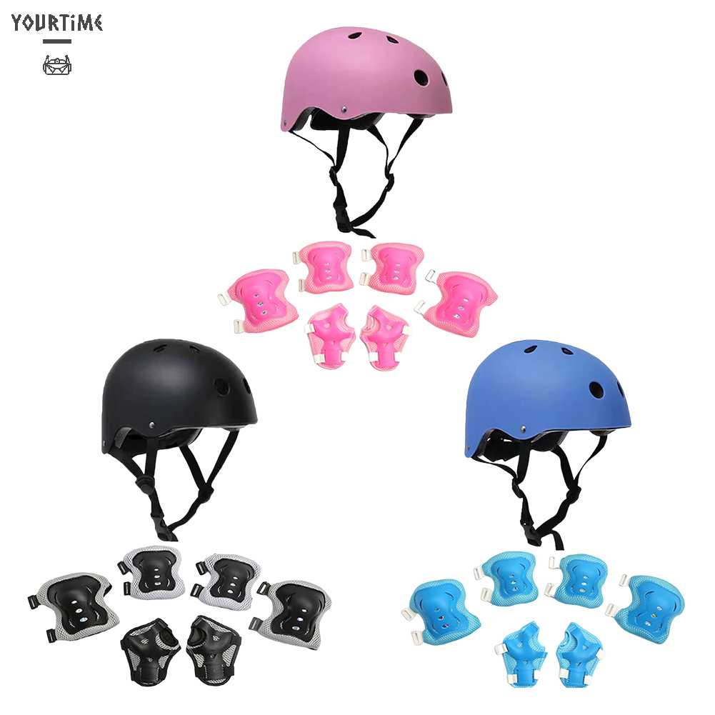 Miếng Đệm Bảo Vệ Đầu Gối &amp; Khuỷu Tay 7 Trong 1 Cho Trẻ Em