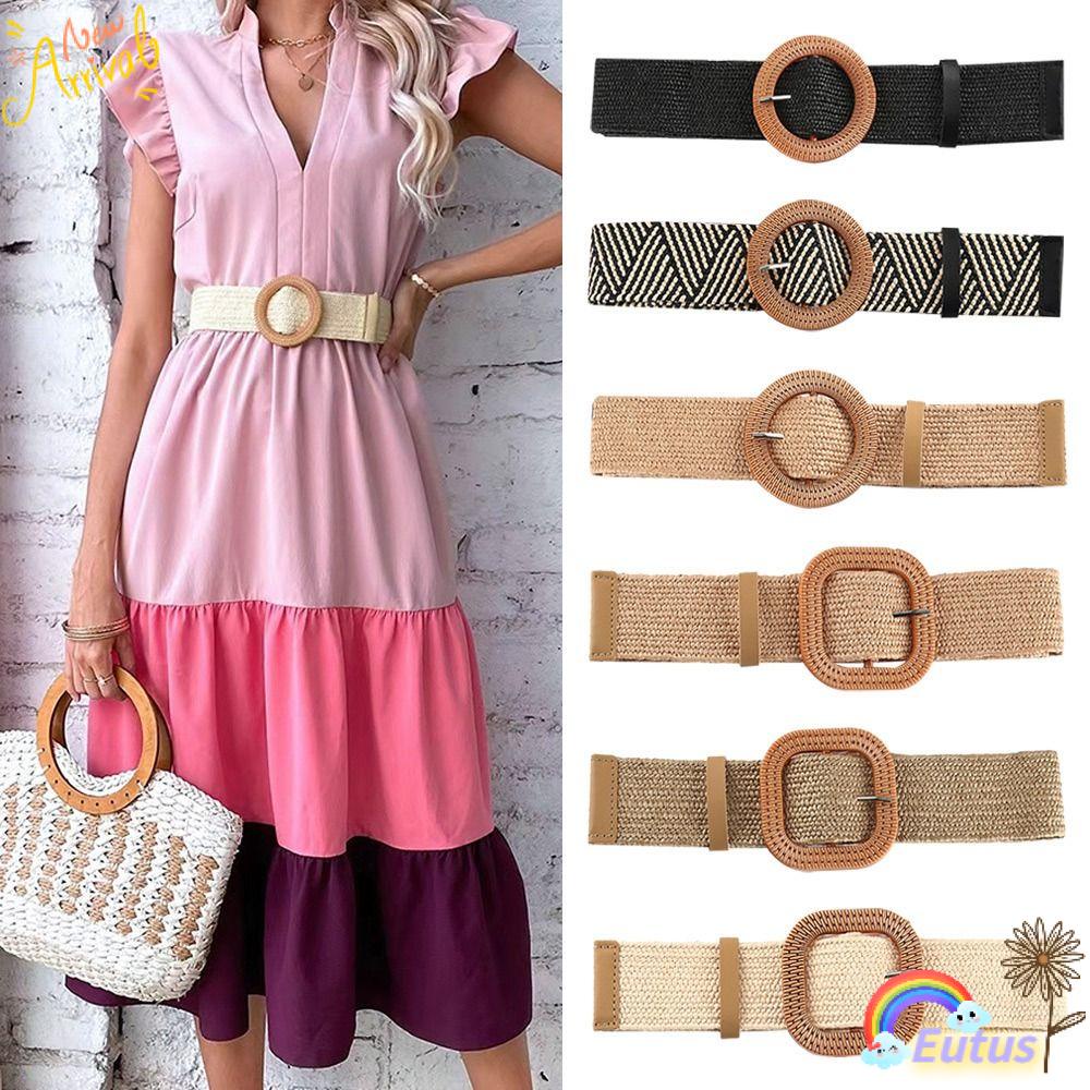 Thắt Lưng Bện Sợi Rơm Co Giãn Thời Trang Mùa Hè