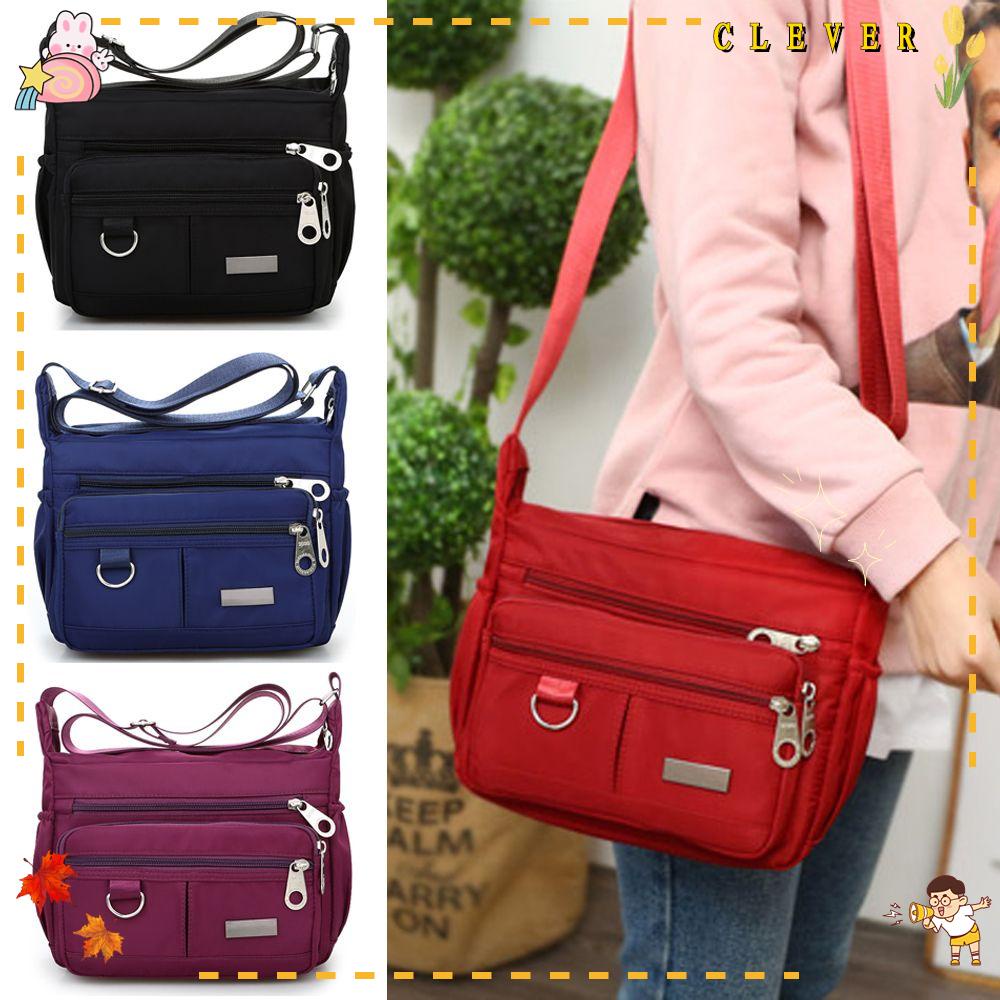 Túi Đeo Chéo Bằng Vải Oxford Nhiều Túi Tiện Dụng