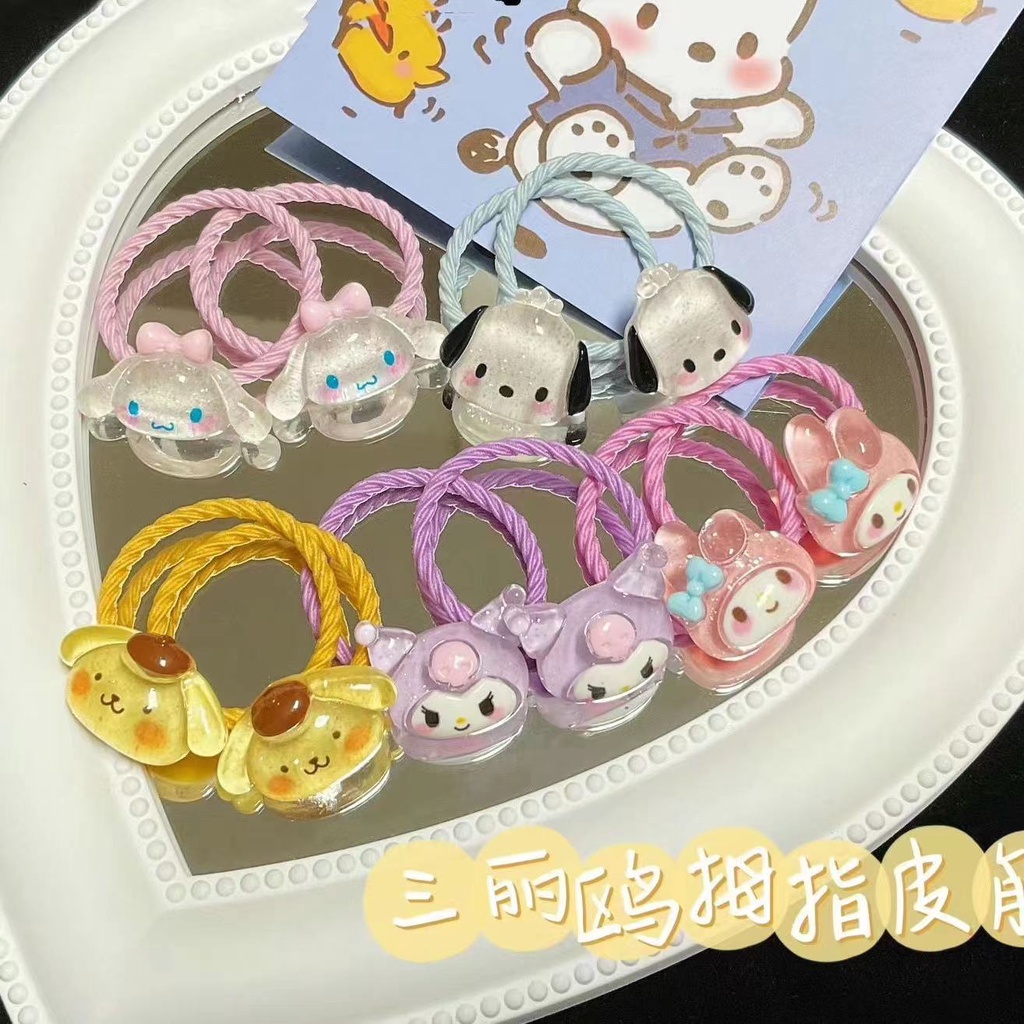 Bộ 2 Dây Buộc Tóc sanrio Bằng Da Dễ Thương h0144