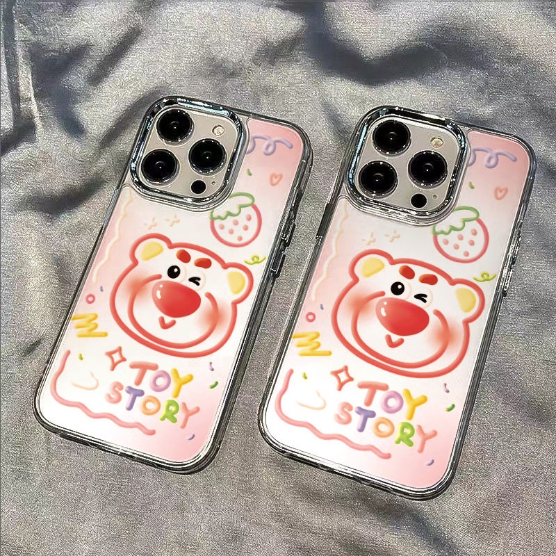 ✅Ốp Điện Thoại Mềm Chống Sốc Họa Tiết Gấu Và Dâu Tây Cho Iphone 8I 12 1114pro 13 7 plus