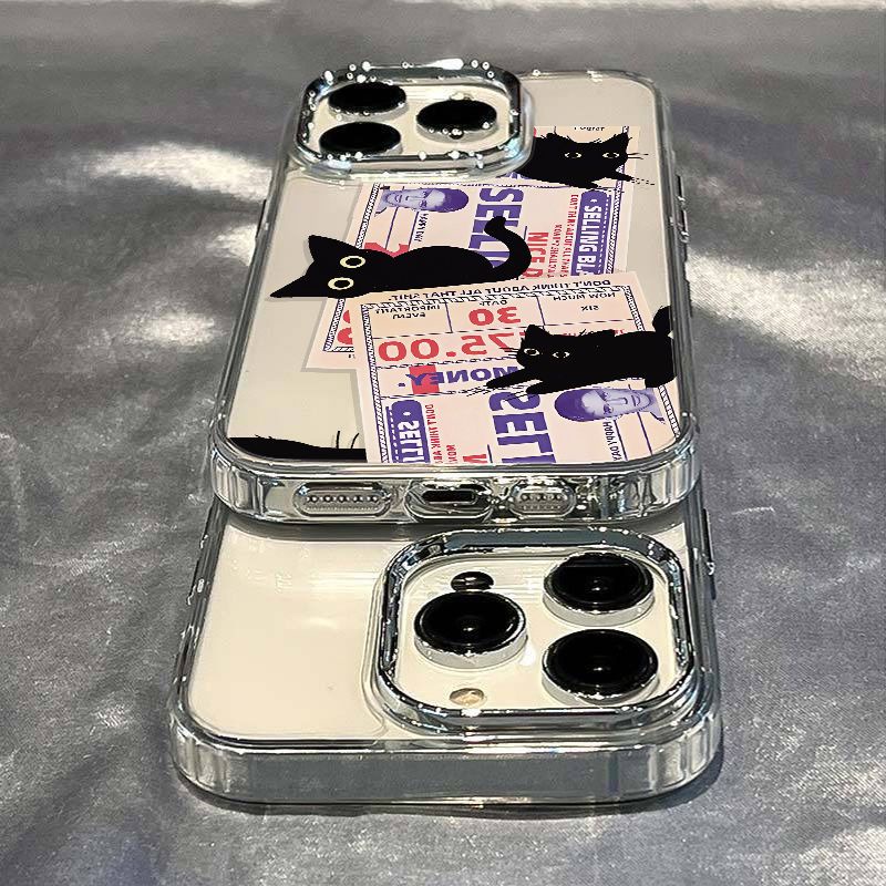 ✅Ốp Điện Thoại Mềm Đơn Giản Chống Sốc Chống Trầy Xước Cho Iphone111314Ốp Điện Thoại In Hình Mèo Đen Đáng Yêu Dành Cho Iphone 12 / 0YLZ / Proplus7maxxs8