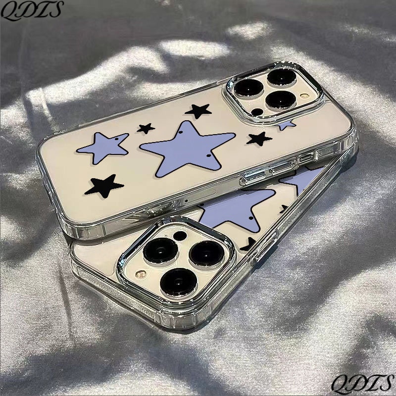 ✅Ốp Điện Thoại Mềm Họa Tiết Hoạt Hình Dễ Thương Cho iPhone 13 13121114Ốp Điện Thoại Chống Sốc Màu Xanh Dương Đen Đơn Giản Cho maxins78plus QDUE