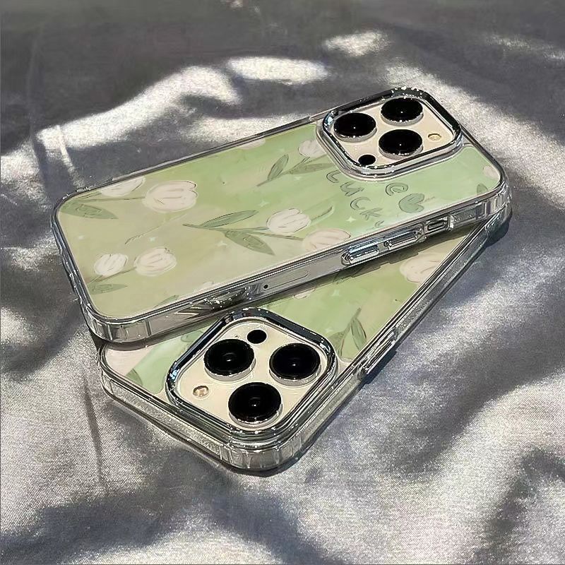 ✅Ốp Điện Thoại Mềm Chống Sốc Họa Tiết Hoa Tulip Cho Iphone 13 11 14Pro 8 7 12 Uitra7