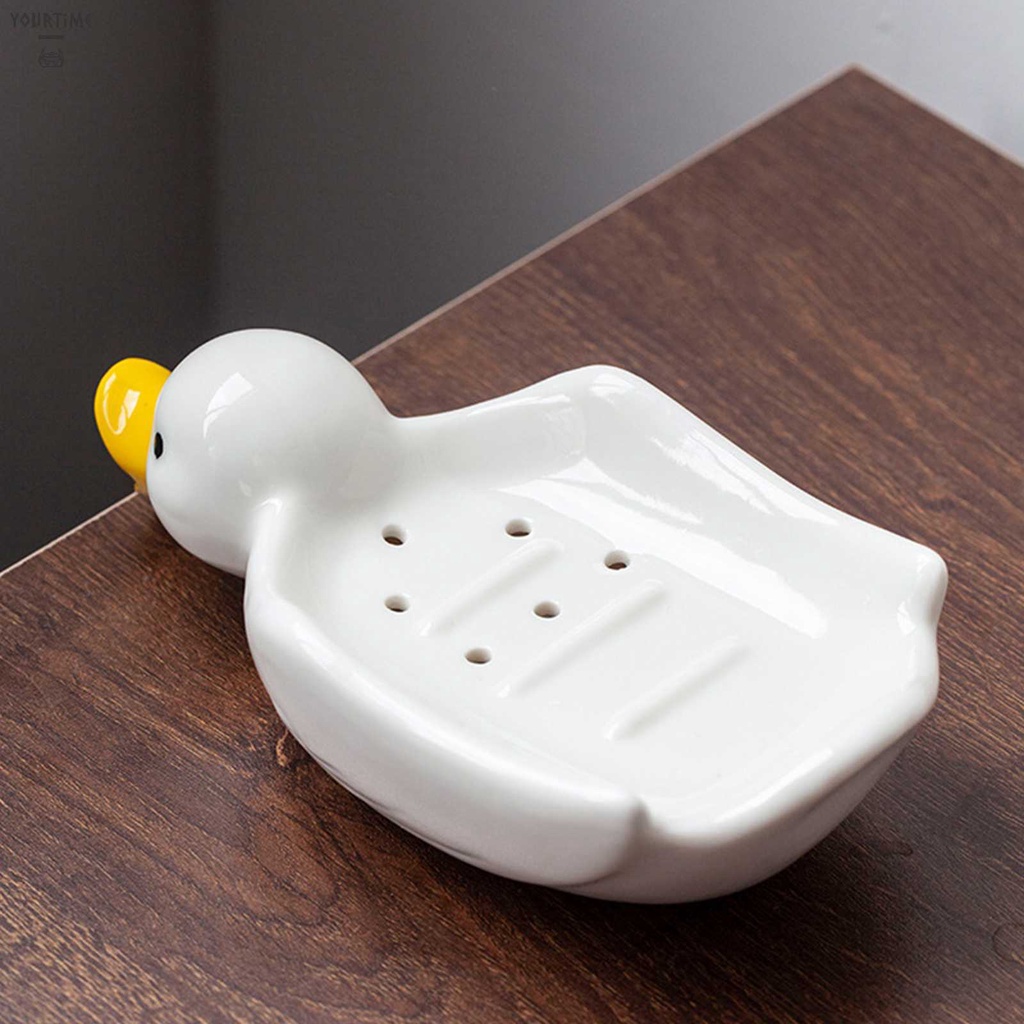 Khay Đựng Xà Phòng Bằng Sứ Hình Vịt Có Thể Ráo Nước Sắp Xếp Gọn Gàng Cho