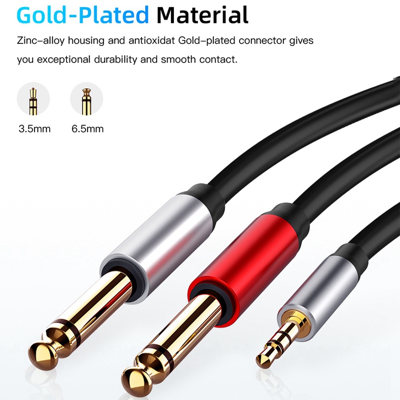 Dây Cáp Âm Thanh Chuyển Đổi 3.5mm Sang 6.5mm 3.5-6.5 AUX Cho Bộ Khuếch Đại Âm Thanh Đàn Guitar Bass