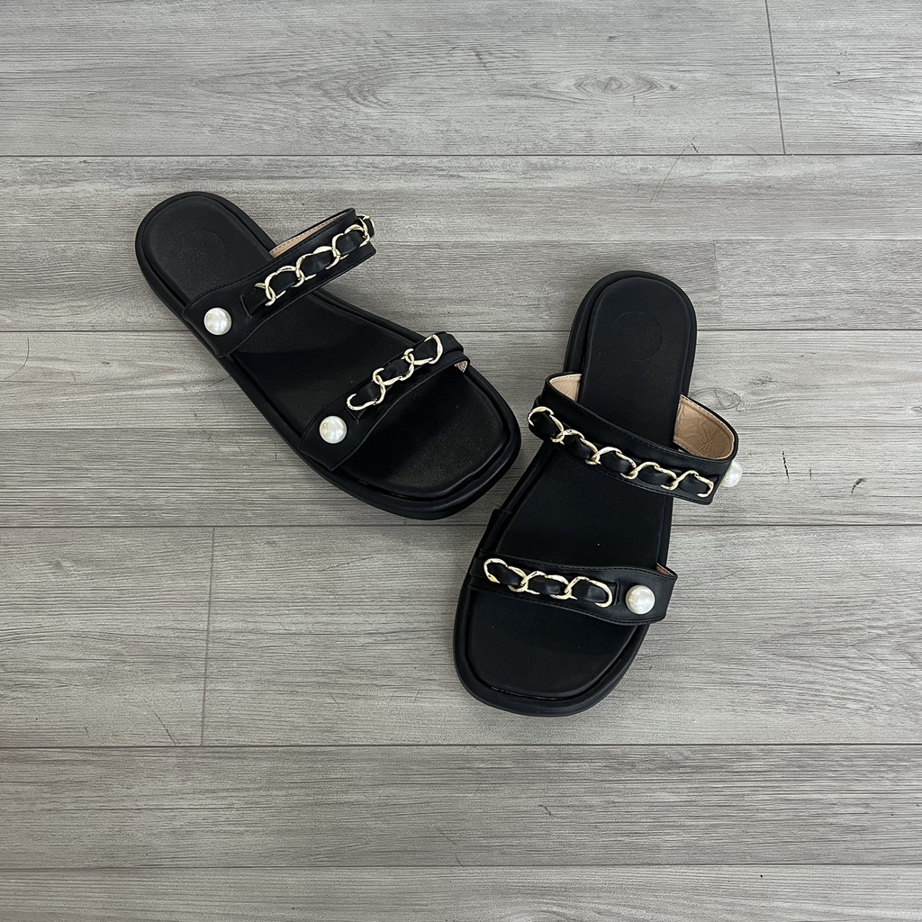 Dép bánh mì bigsize 2 quai xích ngọc cao 1,5 cm size 40-44