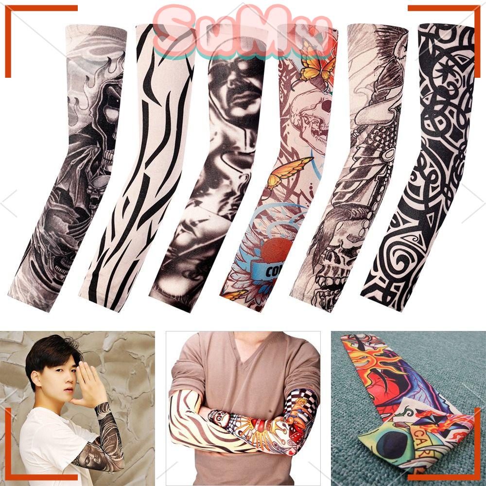SUMU Set 6 / 6 Găng Tay Chống Nắng Hình Xăm Độc Đáo